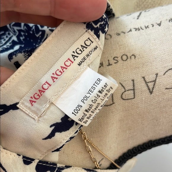 AGACI | Women’s Navy and Cream High Collar Long Sleeve Romper Size Medium - Picture 8 of 8